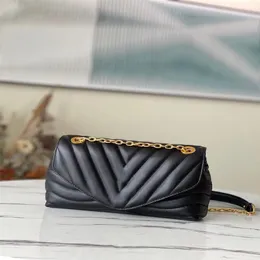 أصلية عالية الجودة المرأة مصممة الأزياء حقائب اليد الفاخرة تتجاوز New Wave Chain Bag العلامة التجارية الكلاسيكية جلدية حقيقية SH160R