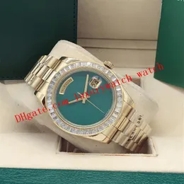 Senaste version 5 Style Mens Diamond Bezel Rostfritt st￥l 41mm Blank Dial Automatic Fashion Men's Watches Wristwatch214C