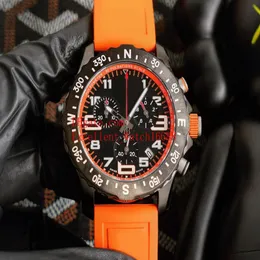 5 Цветов Нарученные часы 44 мм x82310A41B1S1 Черный PVD Case VK Quartz Chronograph Работая резиновые ленты для ремней.