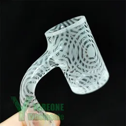 25mm Sandblasted Quartz Banger Full Weld Beveled Edge Trippy Patterns Dab Nails 10mm 14mm Male for Glass Water Bongs Dab Rigs YAREONE Wholesale