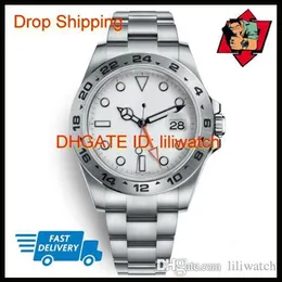Watch Explorer II 40 mm White Dial Stal nierdzewna automatyczna zegarek niezależnie Data 24 godziny