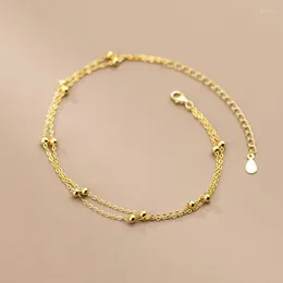 Anklets MIQIAO 925 Sterling Silver Woman Barefoot Beach Accessory Foot Women's Leg Bracelet Ankle Jewelry For Feet Luxury Gift