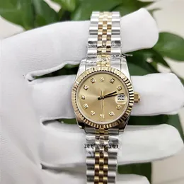 Classic Series 178274 179173 31 mm Yellow Dial Watches ETA 2813 Ruch Steel 18K Panie Watch Dwon Tone Gold Automatyczne Women'246D