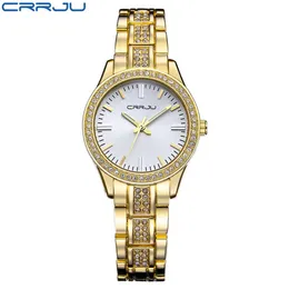 2020 CRRJU Top Marke uhr Quarzuhr Strass Armbanduhren Wasserdichte frauen Uhr Frauen luxus uhren Relogios femini294T