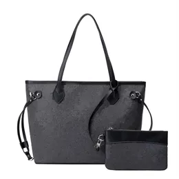 Fashion Women Handbag Grid Print Satchel PU Leather 2PCS Totes Bags Two Piece Set Shoulder Bag Large Capacity Handbags Ladies Shou276h