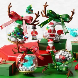 Christmas Decorations Pendants Building Blocks Kids Toys Gifts 74/75/76/85pcs Creative Assembling Plastic With Light Santa Elk