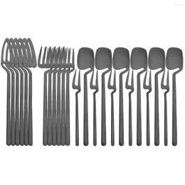 食器セット18/10ステンレス鋼の食器セット24pcs/set black cutleryナイフフルーツフォークスプーンパーティーホームシルバーウェア