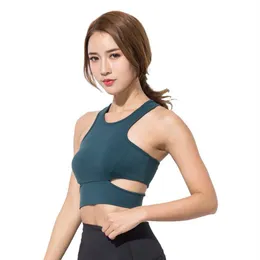 2020 Hollow Out Backless Gym Fitness Crop Top Donna Quick Dry Nylon Workout Yoga Reggiseni Reggiseni sportivi Running Top Pads rimovibili318d
