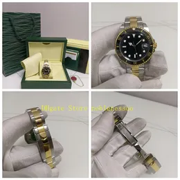 Real Po med originalbox Kvinnor 116613LN Titta p￥ kvinnor 35mm keramisk Bezel Two-Tone Yellow Gold 116613 Oyster Armband Auto3339