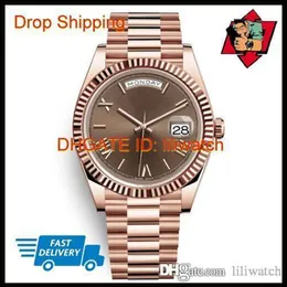 Daydate Yellow Rose Gold Watch Mens Women Luxury Watch President Daymatic Designer Watches Mechanical Roma Dial Wristwat230a