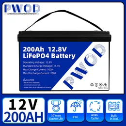 Marke Neue 12V 24V 100Ah 200AH LiFePo4 Batterie Lithium-Eisen Phosphat LFP Wiederaufladbare Batterie Bulit-in BMS für RV EV Vans Boot