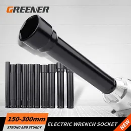 GREENER Lengthened Electric Wrench Air Gun Hexagon Socket Head 1/2 High-carbon Steel Opening Thickened 10mm Tool Set