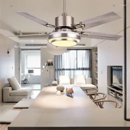 Modern Nordic Ceiling Fans With Light Silver 3 Colors LED Remote For Home Dining Room Bedroom Parlor Office Decoration