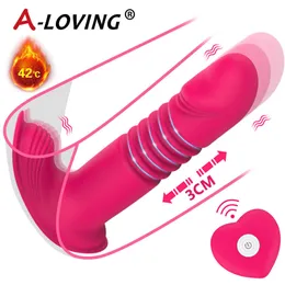 Sk￶nhetsartiklar 12 Frekvens Teleskopisk dildo vibrator b￤rbar uppv￤rmning fj￤rrklitoris massager g-spot vagina stimulator kvinnlig vuxen sexig leksaker