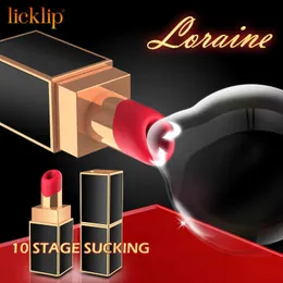 Articles de beauté LICKLIP rouge à lèvres vibrateur jouets sexy pour femmes balle Clitoris sucer fellation stimulateur G-spot Massage vibrant Vaginal