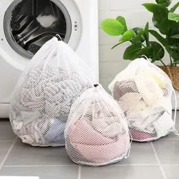 Bolsas de lavanderia 3 Tamanho Saco de cordão de cordão dobrável Filtro de rede de roupas íntimas de roupas de roupas de roupas de lavar louça Acessórios para cuidados com lavagem