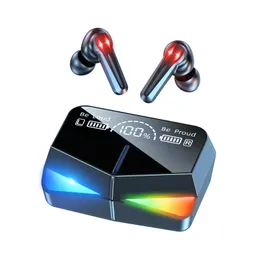 M28 TWS Wireless Gaming Ohrhörer Bluetooth 5.1 Kopfhörer für Gamer Noise Cancelling Headset In Ear Stereo Sport Kopfhörer mit Spiegel Powerbank