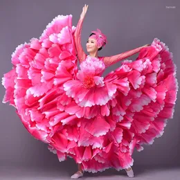 Sahne Giyim Lüks Göster Büyük Salıncak Etek Kadın Yetişkin Çiçek Kostümü 360 Melek Açılış Dans Elbisesi