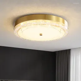 Plafoniere La lampada da camera interamente in rame ha condotto l'atmosfera moderna e semplice Illuminazione di studio da pranzo in cristallo di lusso