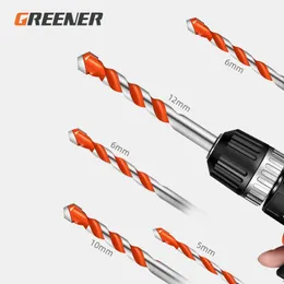 Greener 3-12mm Cross Hex Tile Drill Bits Set Alloy Triangle For Glass Ceramic Concrete Hole Opener Tool Kit