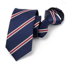 Båge slipsar hög kvalitet 6 cm smal för män 2022 mode blixtlås slips randig affärsdräkt polka dot enkel att dra