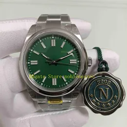 7 Style Real Po Super 904L Steel N Factory Watch Men's 124300 41mm 124300 Green Dial 36mm 126000 Yellow Steel Armband NOO233M