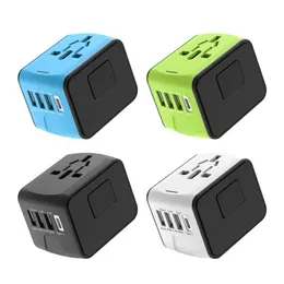 Universeller Reisestecker-Adapter, internationales Ladegerät, 3 USB-Anschlüsse, Typ-C-Anschluss, Steckdose, Strom für Haushalt, Outdoor, Konverter