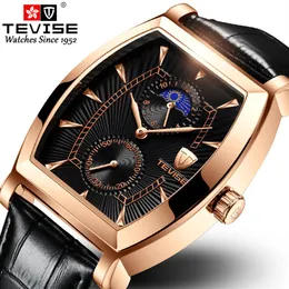 Swiss tevise cross border e-commerce popular watch Six needle wine barrel rectangular non mechanical men's full automatic qua285C