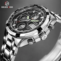 Reloj Hombre GOLDENHOUR Fashion Pop Men Watch montre homme Alarm Sport Highly Praised Man Wrist Watch 2019 Relogio Masculino200q