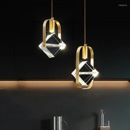 Lâmpadas pendentes modernas leves de luxo de luxo de luxo corredor corredor de estilo europeu lustre de jantar de cabeceira decorativa