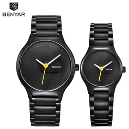 BENYAR Couple watch Set Waterproof Full Steel Fashion Casual Men Watches Top Brand Luxury Business Male Quartz Watch Clock3009