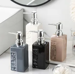 The latest 13.5OZ ceramic Liquid Soap Dispenser emulsion bottling simple solid color square many color options support for custom logo