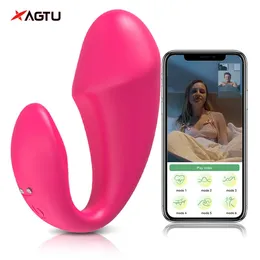 Articoli di bellezza Wireless Bluetooth G Spot Dildo Doppio vibratore per le donne APP Telecomando Wear Love Egg Stimolatore clitoride Mutandine da donna Giocattoli sexy