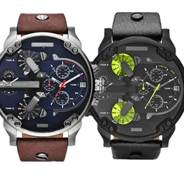 2021 montres 50mm Men's Watch DZ7313 High Quality Leather Band Luxury Quartz Watches orologio da polso267P
