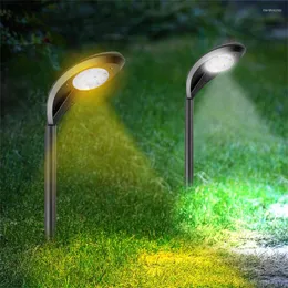 Via de LED solar à prova d'água Light Light Outdoor Bright Garden Spotlight Auto On/Off Landscape Lawn Lamp for Patio Yard Walkway