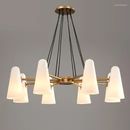 Lâmpadas pendentes American Retro Glass Lampshades E14 Luminárias Ledlier Lustlier Sala de estar de luxo de luxo lamparas acessórios