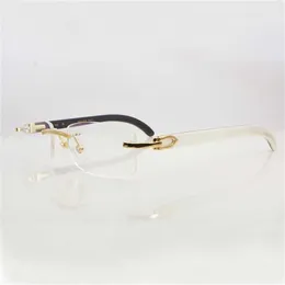 Solglasögon 2023 20% tydliga ögonglasögonramar för män Kvinnor Tillbehör Rimless Natural Buffalo Horn Carter Gold Transparent glasögonram