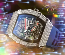 резиновый силиконовый ремень кварц мужской часы часы с автоматической датой пустого скелета радужная алмазная радужная рамка супер яркие повседневные деловые бризовые часы Relogio Masculino