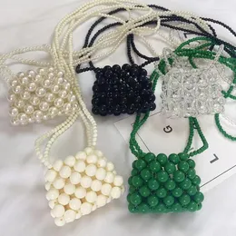 Torby na ramię 2022 DIY gotowe koralikowe torba zielona mała perłowa damska torebka dla dzieci mini słodki posłaniec