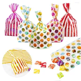 Present Wrap Patimate Kraft Paper Väskor Candy Bag Wedding Cookie Plast Box Birthday Party Favors Packaging