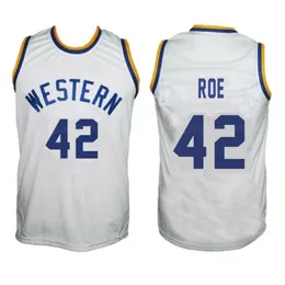 맞춤형 Ricky Roe #42 Western Blue Chips Basketball Jersey Movie Whitn 이름 번호 크기 S-4XL