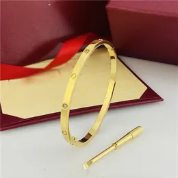 4 mm high end love screwdriver bracelet Titanium Steel 18k gold plated craft designer Bangle men and women fashion bracelet Christmas Valentine's Day Jewelry Gifts