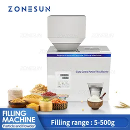 ZONESUN Intelligent Powder Food Weighing Filling Machine 5-500G Grain Cereals Sachet Bag Racking Filler