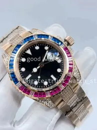 Men Watches Sale Factory Sale Rainbow Diamond Bezel Classic 40mm Gold rosa 2813 Movimento automático Todos apresentam Diamond Christmas Gift Box Box Box Box