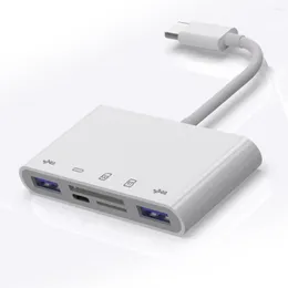 1Pc 5 In 1 Multiport Splitter Type-C Hub USB 3.0 OTG Adapter Laptop Mobile Phone Data Transmission Converter Expander