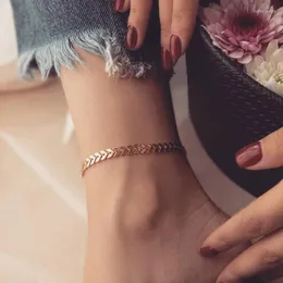Anklets Fish Bone Chain Anklet Women 2022 Vintage Fashion Simple Stainless Steel for Jewelry Gift
