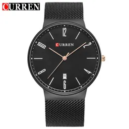 cwp 2021 CURREN uhr männer Quarz Relogio Masculinos Zifferblatt Uhr Ultra-dünne Männliche Handgelenk Kalender Wasserdicht Business Steel2665