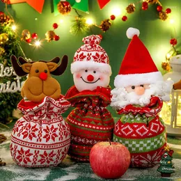 Decorações de Natal Bolsa de Candidato de Candidato Prawon Plush Plush Roll Papel Decor Decor Festival Snack Gift Storage Organizador J2Y