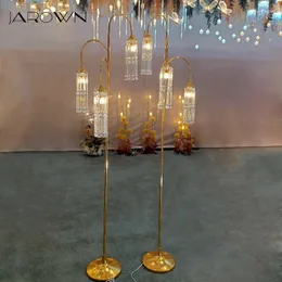 Decoração de festa Jarown 3 cabeças luzes de cristal guia de casamento lâmpada acrílica 10 cabeças Chandelier pendente decoração de casa leve