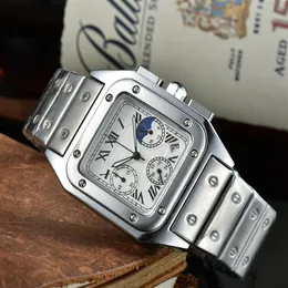 2021 New Six Stitches Luxury Mens Watches All Dial Work Work Quartz Watch عالية الجودة أعلى العلامة التجارية Moon Phase Clock Clock Steel Bel279y